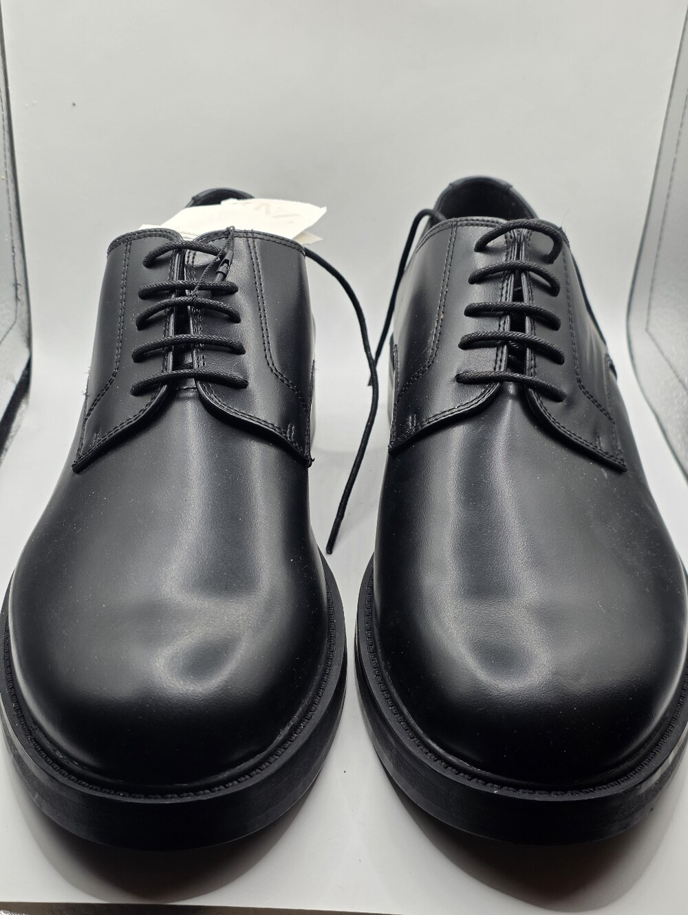 New NWT ZARA Mens Black Leather Ortholite Lace Up Derby Dress Shoes EU 44 US 11